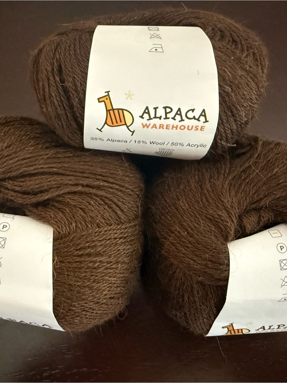 Alpaca Warehouse Brown Alpaca Blend Yarn - 3 Balls